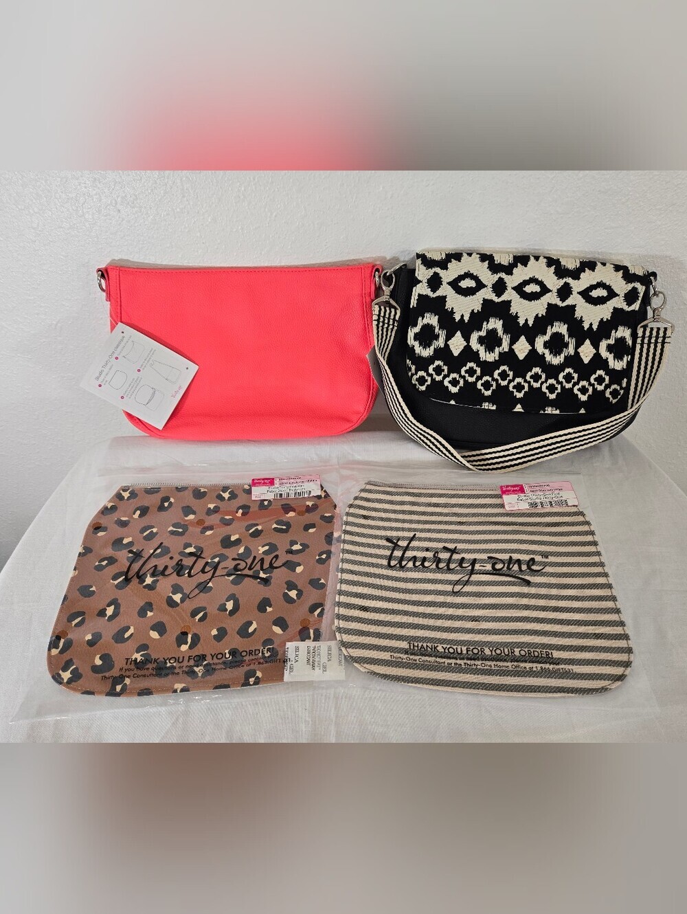 *NWT* Thirty-One Studio Bundle-2 Classic Bags with 3 Cover Flaps, Bag Strap